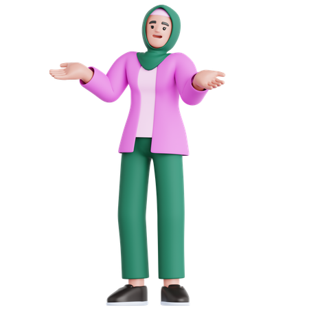 Woman Confused  3D Illustration