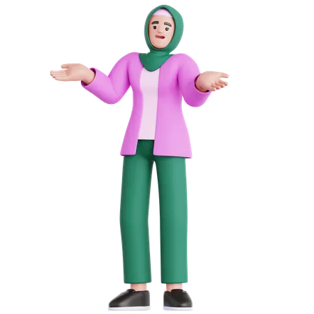 Woman Confused  3D Illustration