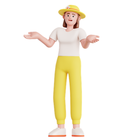 Woman Confused  3D Illustration