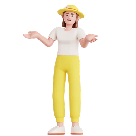 Woman Confused  3D Illustration