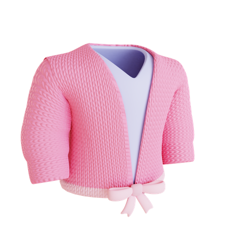 Woman Cute Cardigan  3D Icon