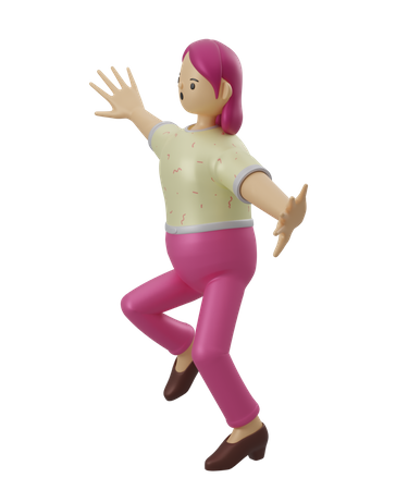 Woman dancing 3D Illustration