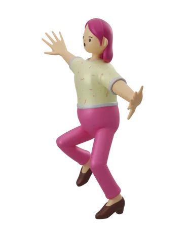 Woman dancing  3D Illustration