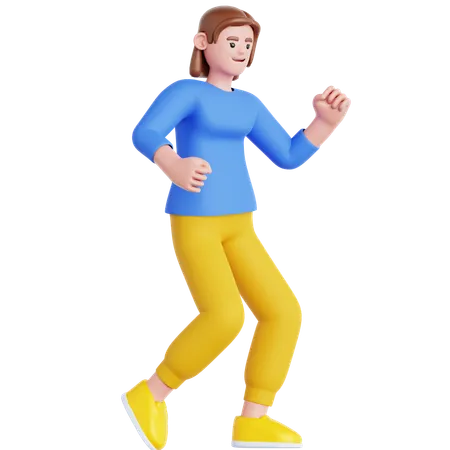 Woman Dancing  3D Illustration