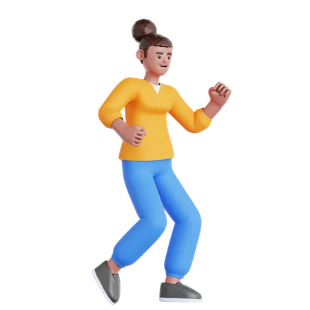 Woman Dancing  3D Illustration