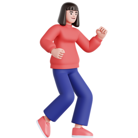 Woman Dancing  3D Illustration