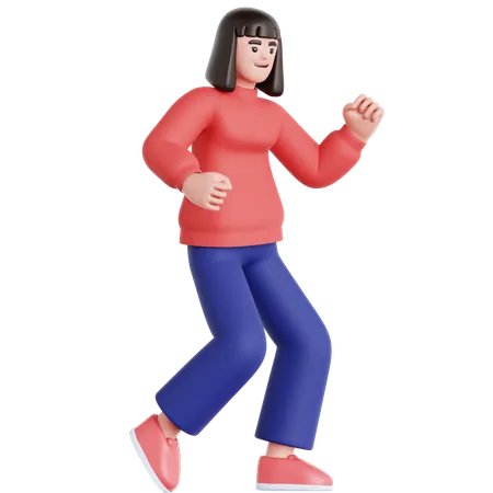 Woman Dancing  3D Illustration