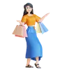 Woman Dancing With Shopping Bag