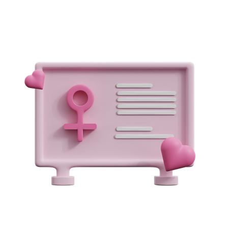 Woman Day Billboard  3D Icon