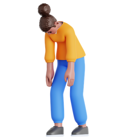 Woman Disappointed  3D Illustration