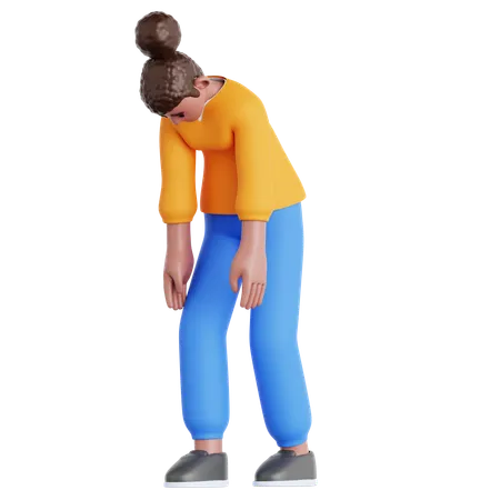 Woman Disappointed  3D Illustration