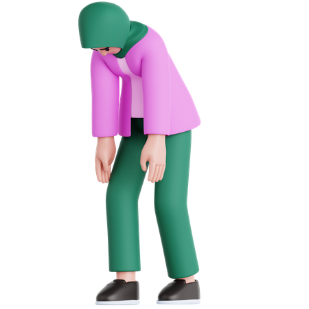 Woman Disappointed  3D Illustration