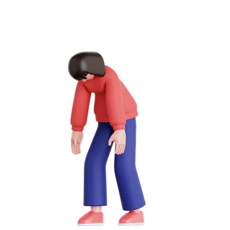 Woman Disappointed  3D Illustration