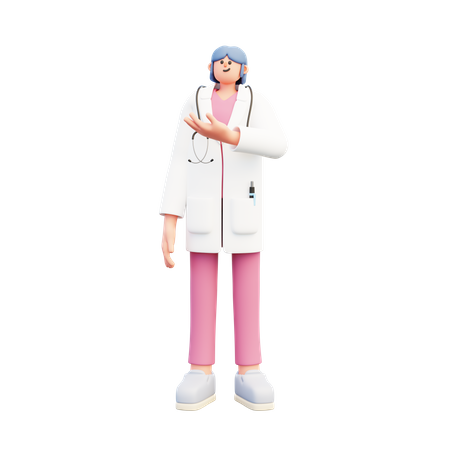 Woman Doctor Show Recommendation  3D Illustration