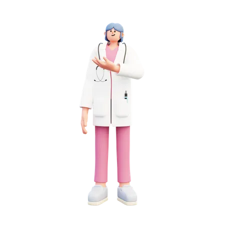 Woman Doctor Show Recommendation  3D Illustration