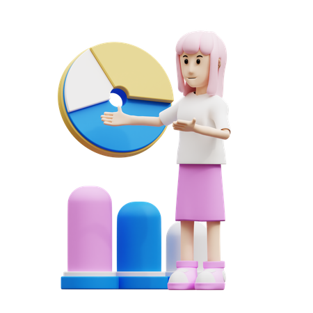 Woman doing analysis  3D Icon