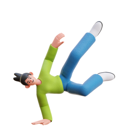 Woman Doing Breakdance  3D Illustration