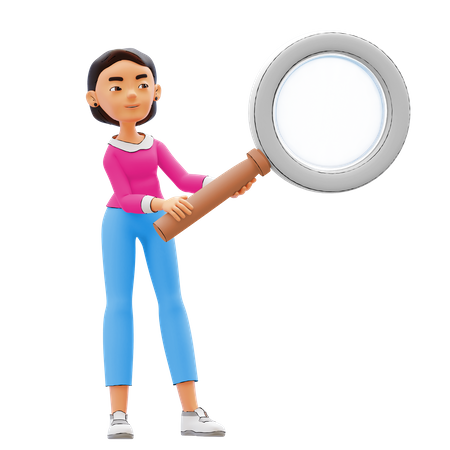 Woman doing data analysis  3D Icon