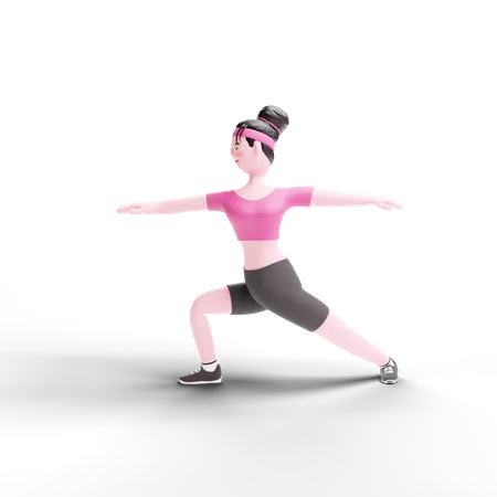 Woman Doing Exercise  3D Illustration