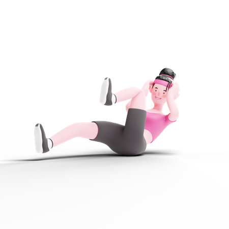 Woman Doing Exercise 3D Illustration