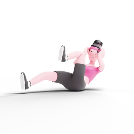 Woman Doing Exercise 3D Illustration