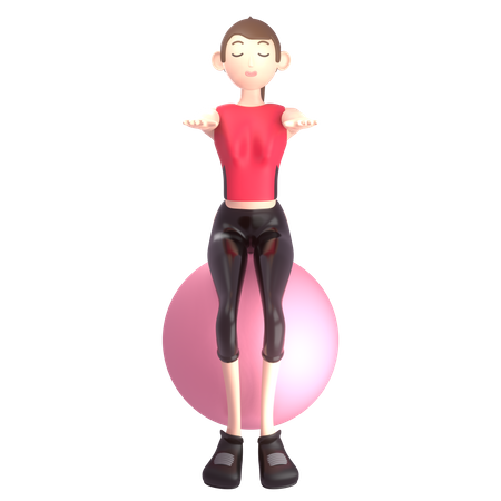Woman doing exercise 3D Illustration