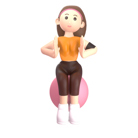 Woman doing exercise 3D Illustration