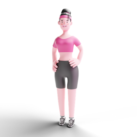 Woman Doing Exercise  3D Icon
