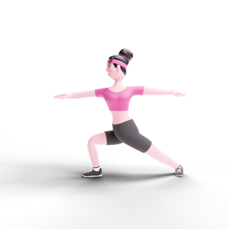 Woman Doing Exercise  3D Icon