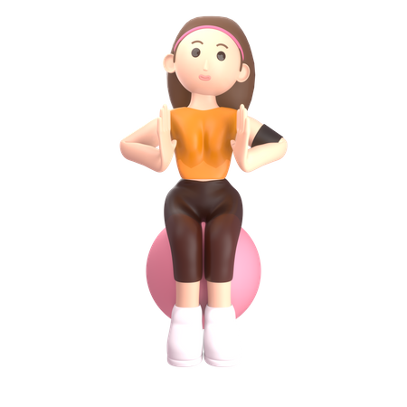 Woman doing exercise  3D Icon