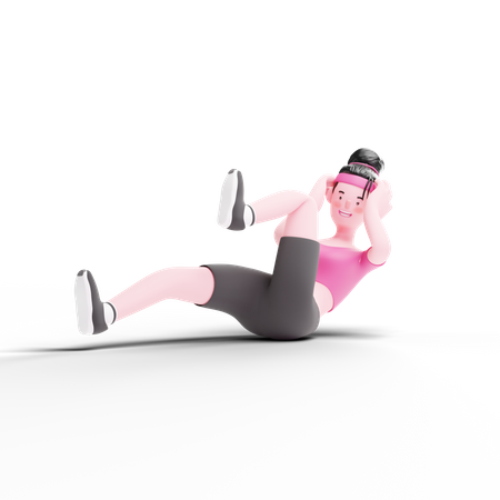 Woman Doing Exercise  3D Illustration