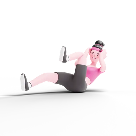 Woman Doing Exercise  3D Illustration