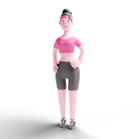 Woman Doing Exercise  3D Illustration