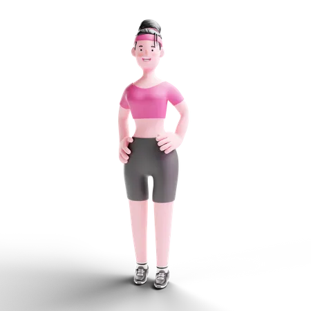 Woman Doing Exercise  3D Illustration