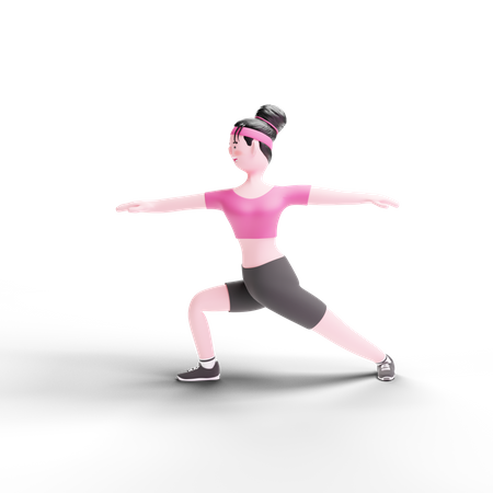 Woman Doing Exercise  3D Illustration