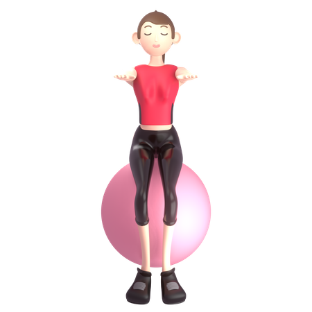 Woman doing exercise  3D Illustration