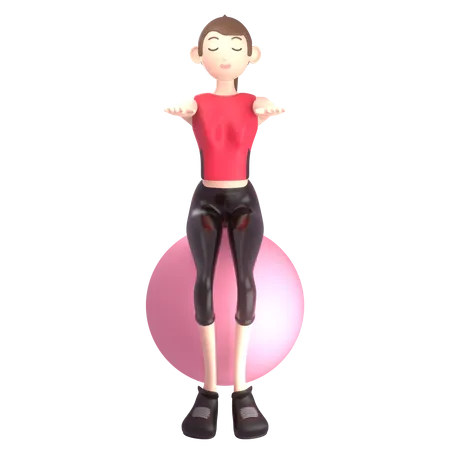 Woman doing exercise  3D Illustration