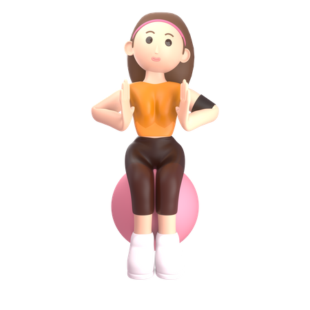 Woman doing exercise  3D Illustration