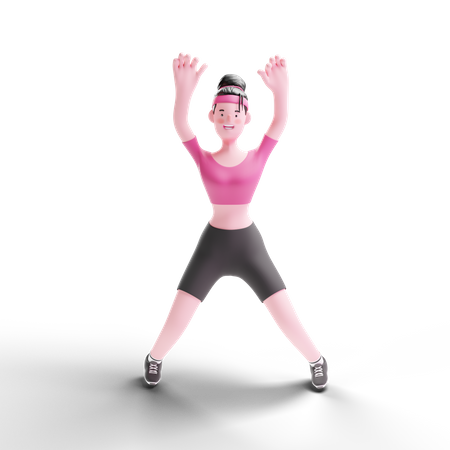 Woman Doing Hand Exercise 3D Illustration