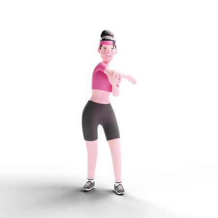 Woman Doing Hand Exercise  3D Icon