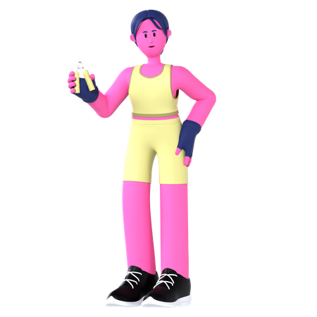 Woman Doing Hand Grip  3D Illustration