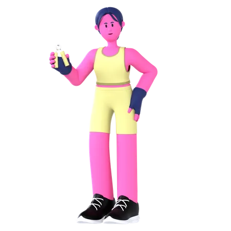 Woman Doing Hand Grip  3D Illustration