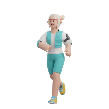 Woman Jogging Character 3D Illustration