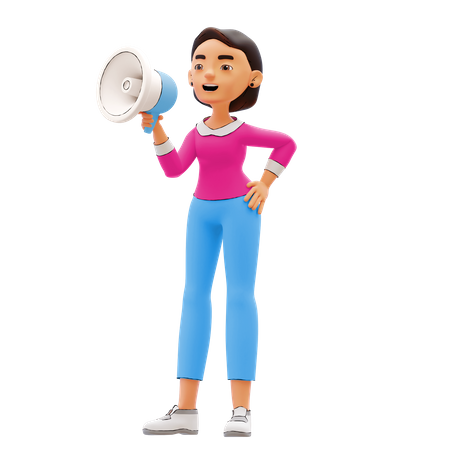 Woman doing marketing  3D Illustration