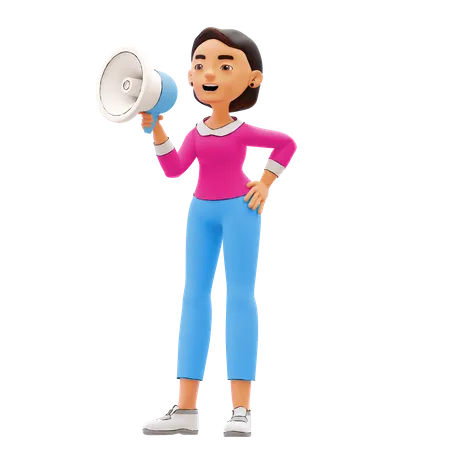 Woman doing marketing  3D Illustration