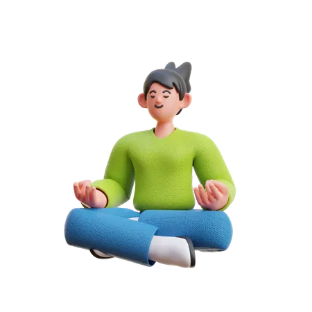 Woman Doing Meditation  3D Illustration