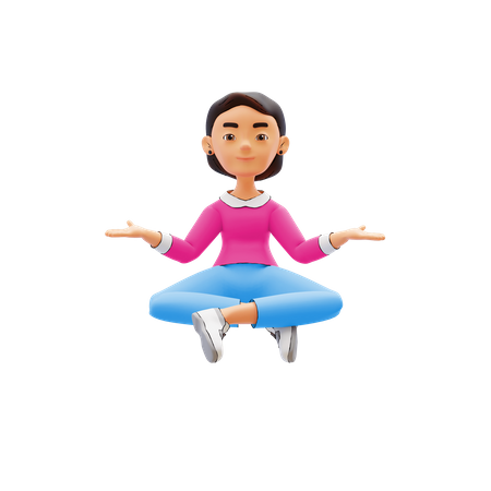 Woman doing meditation  3D Illustration