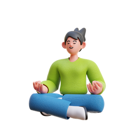 Woman Doing Meditation 3D Illustration