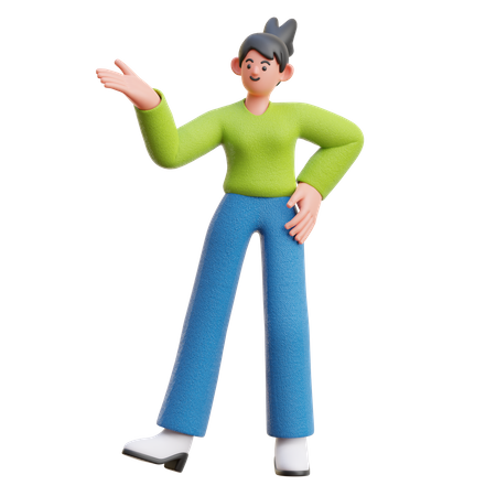 Woman Doing Presentation  3D Icon