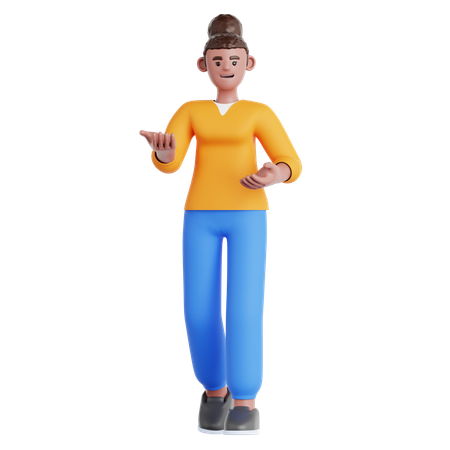 Woman Doing Presentation  3D Illustration